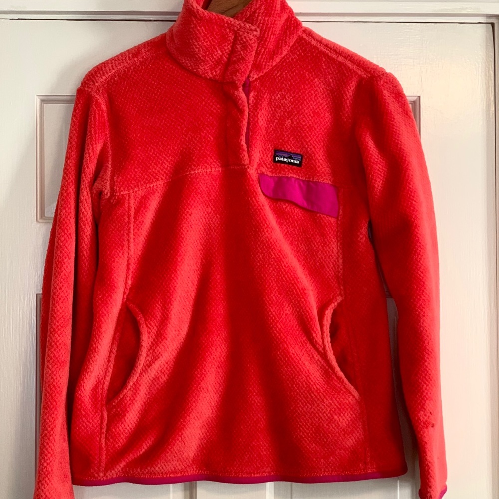 Patagonia Tomato Red Fleece Pull Over M